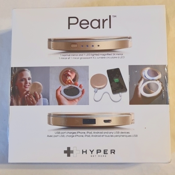 Pearl 3000mAh Compact Mirror Battery Pack New in Box - Picture 3 of 3